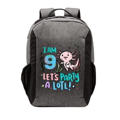 9th Birthday Axolotl - I Am 9 Let's Party A Lotl Vector Backpack