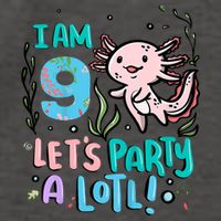 9th Birthday Axolotl - I Am 9 Let's Party A Lotl Vector Backpack