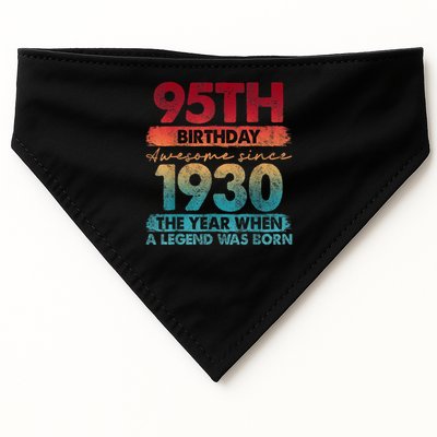 95th Birthday Awesome Since 1930 The Year When A Legend Was Born USA-Made Doggie Bandana