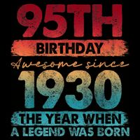 95th Birthday Awesome Since 1930 The Year When A Legend Was Born Sustainable Bucket Hat