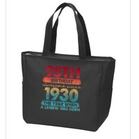 95th Birthday Awesome Since 1930 The Year When A Legend Was Born Zip Tote Bag