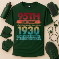 95th Birthday Awesome Since 1930 The Year When A Legend Was Born Cooling Performance Crew T-Shirt