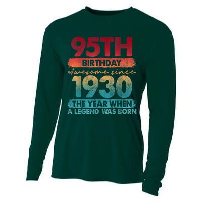 95th Birthday Awesome Since 1930 The Year When A Legend Was Born Cooling Performance Long Sleeve Crew