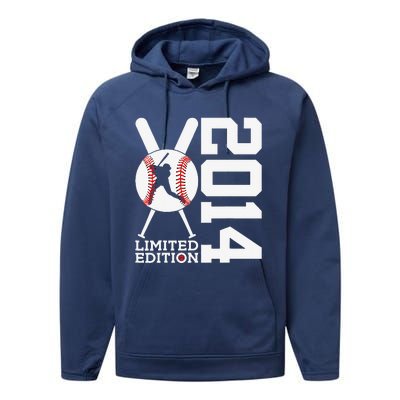 9th Birthday Baseball Limited Edition 2014 Gift Performance Fleece Hoodie