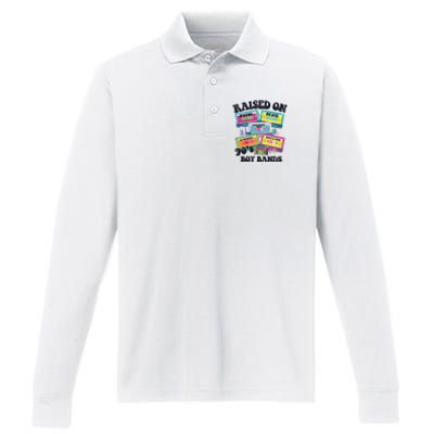 90s Boy Bands Cassette Tapes Performance Long Sleeve Polo