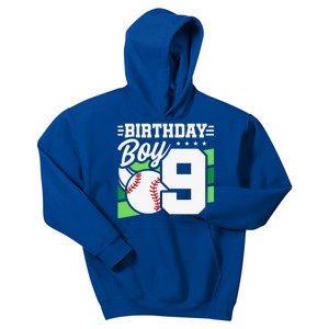 9th Birthday Baseball Birthday Party 9th Birthday Kids Hoodie