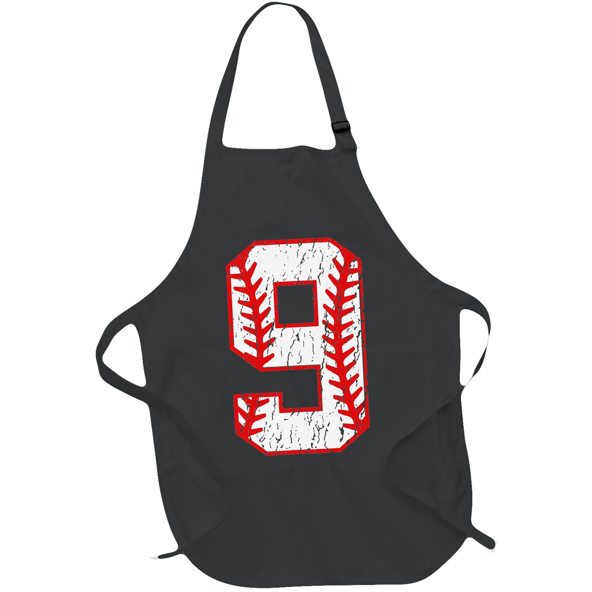 9th Birthday Baseball Big Number Nine 9 Year Old Apron