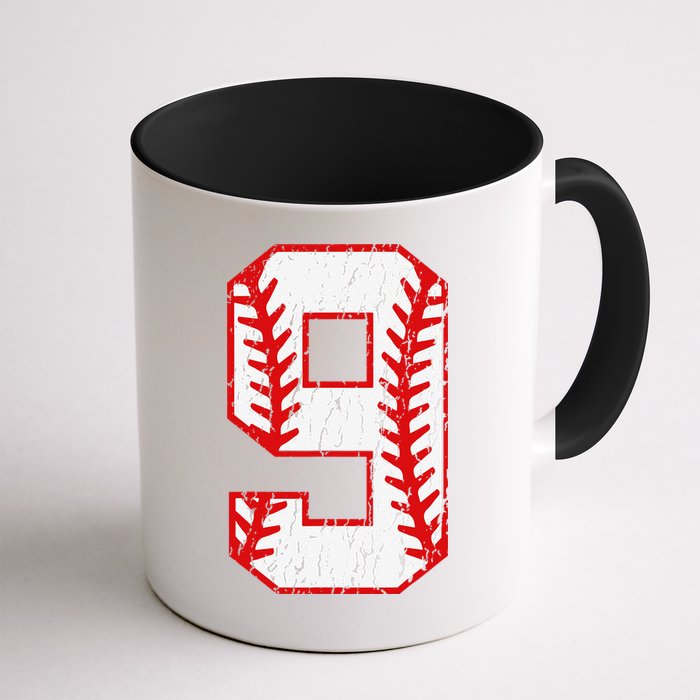 9th Birthday Baseball Big Number Nine 9 Year Old Mug