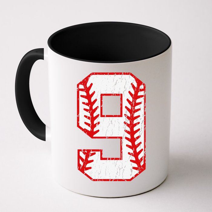 9th Birthday Baseball Big Number Nine 9 Year Old Mug