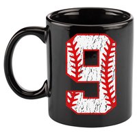 9th Birthday Baseball Big Number Nine 9 Year Old 11oz C Handle Ceramic Mug