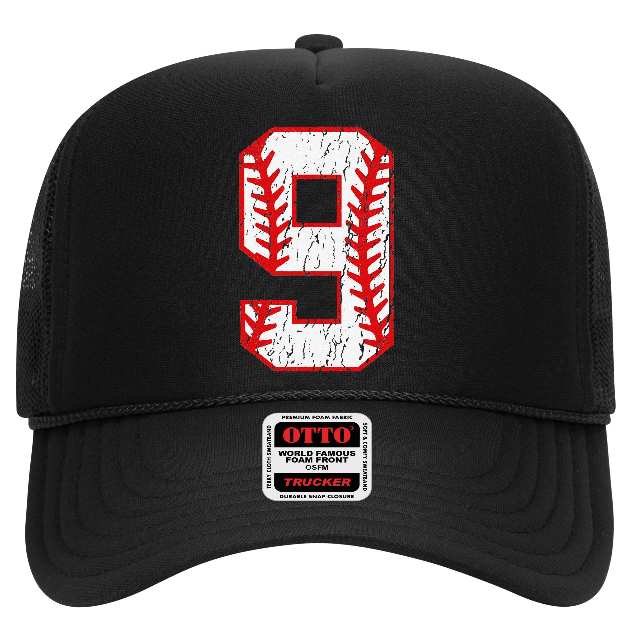 9th Birthday Baseball Big Number Nine 9 Year Old Hat