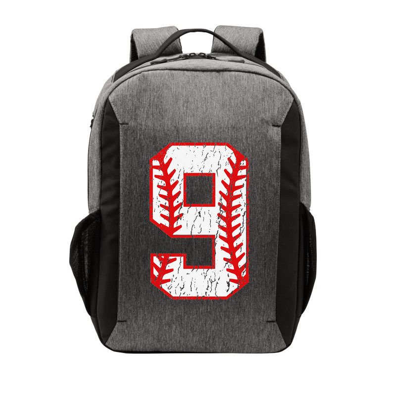 9th Birthday Baseball Big Number Nine 9 Year Old Vector Backpack