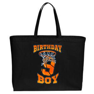 9th Birthday Basketball Boy 9 Year Old Basketball Cotton Canvas Jumbo Tote