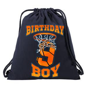 9th Birthday Basketball Boy 9 Year Old Basketball Drawstring Bag