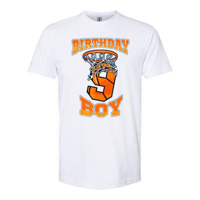 9th Birthday Basketball Boy 9 Year Old Basketball Softstyle® CVC T-Shirt