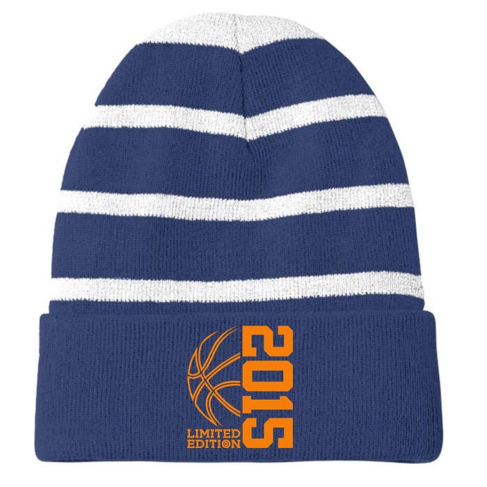 9th Birthday Basketball Limited Edition 2015 Striped Beanie with Solid Band