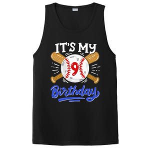 9th Baseball Birthday Party Sport Fan 9 Years Old PosiCharge Competitor Tank