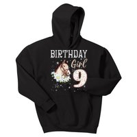 9th Birthday Bday 9 Year Old Horse Animal Lovers Kids Hoodie