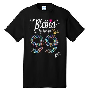 99th Birthday Blessed By God For 99 Years Anniversary Tall T-Shirt