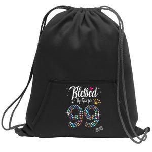 99th Birthday Blessed By God For 99 Years Anniversary Sweatshirt Cinch Pack Bag