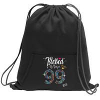 99th Birthday Blessed By God For 99 Years Anniversary Sweatshirt Cinch Pack Bag