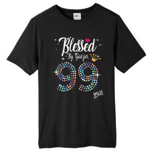 99th Birthday Blessed By God For 99 Years Anniversary Tall Fusion ChromaSoft Performance T-Shirt