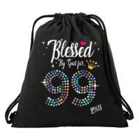 99th Birthday Blessed By God For 99 Years Anniversary Drawstring Bag