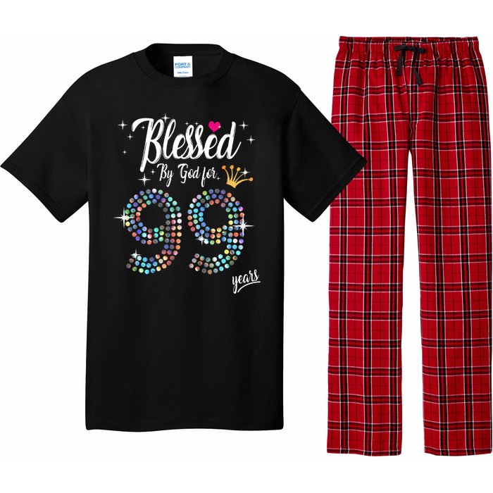 99th Birthday Blessed By God For 99 Years Anniversary Pajama Set