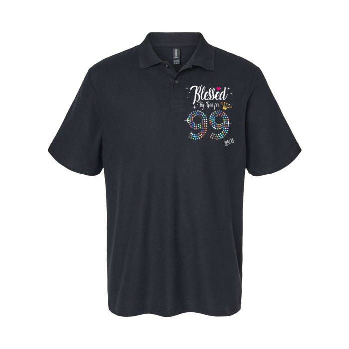 99th Birthday Blessed By God For 99 Years Anniversary Softstyle Adult Sport Polo