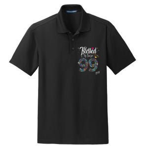 99th Birthday Blessed By God For 99 Years Anniversary Dry Zone Grid Polo