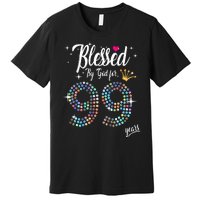 99th Birthday Blessed By God For 99 Years Anniversary Premium T-Shirt