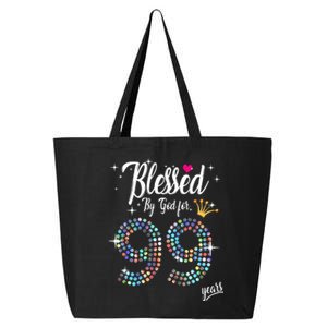 99th Birthday Blessed By God For 99 Years Anniversary 25L Jumbo Tote