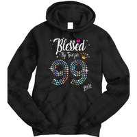 99th Birthday Blessed By God For 99 Years Anniversary Tie Dye Hoodie