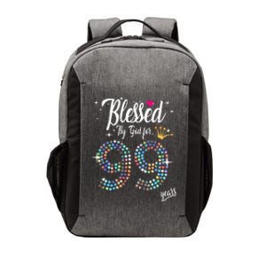 99th Birthday Blessed By God For 99 Years Anniversary Vector Backpack