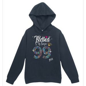 99th Birthday Blessed By God For 99 Years Anniversary Urban Pullover Hoodie