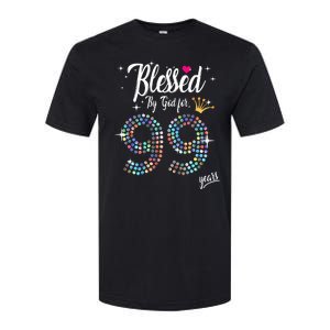 99th Birthday Blessed By God For 99 Years Anniversary Softstyle CVC T-Shirt