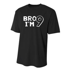 9th Birthday Bro I’m 9 Year Old Nine Nineth Party Youth Performance Sprint T-Shirt