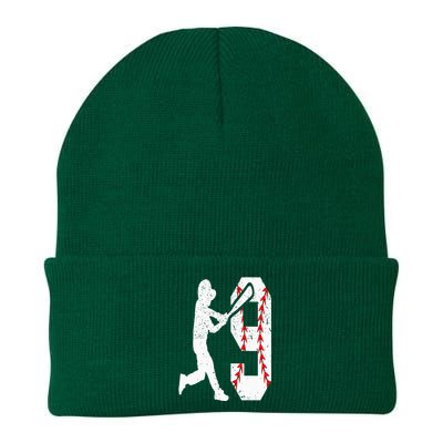 9th Birthday Baseball Big Number Nine 9 Year Old Knit Cap Winter Beanie