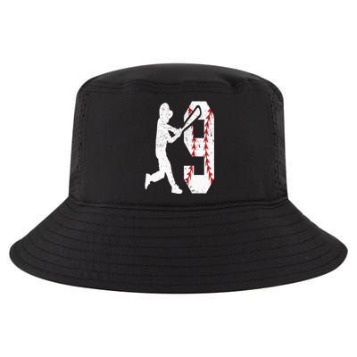 9th Birthday Baseball Big Number Nine 9 Year Old Cool Comfort Performance Bucket Hat