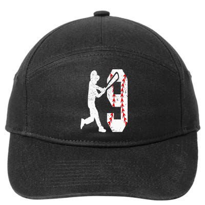 9th Birthday Baseball Big Number Nine 9 Year Old 7-Panel Snapback Hat