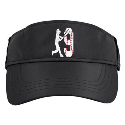 9th Birthday Baseball Big Number Nine 9 Year Old Adult Drive Performance Visor