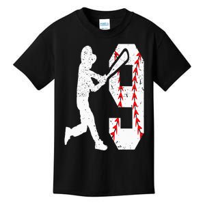 9th Birthday Baseball Big Number Nine 9 Year Old Kids T-Shirt