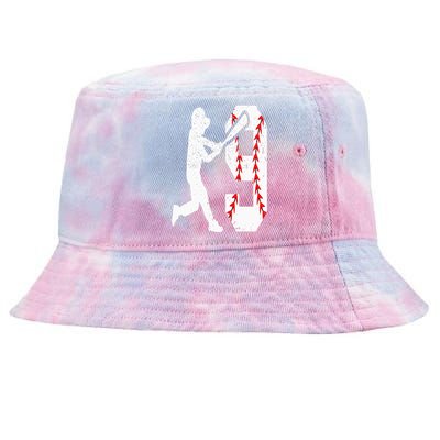 9th Birthday Baseball Big Number Nine 9 Year Old Tie-Dyed Bucket Hat