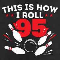 95th Birthday Bowling Lover 95 Years Old Bday 7 Panel Mesh Trucker Snapback Hat