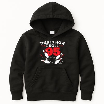 95th Birthday Bowling Lover 95 Years Old Bday Kids Hoodie
