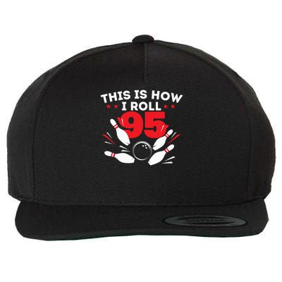 95th Birthday Bowling Lover 95 Years Old Bday Wool Snapback Cap
