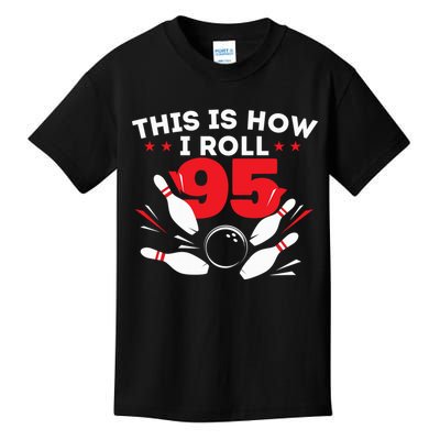 95th Birthday Bowling Lover 95 Years Old Bday Kids T-Shirt