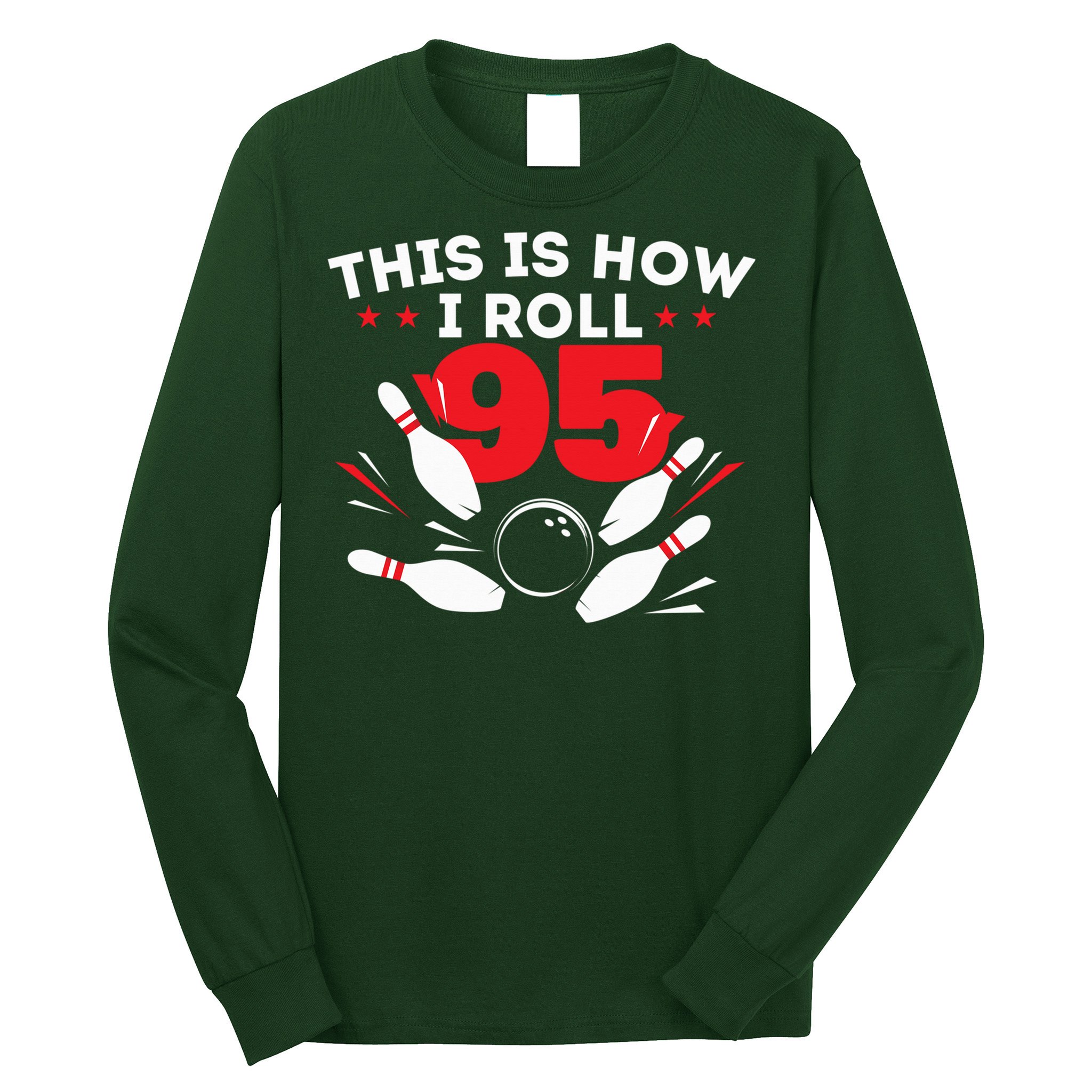 95th Birthday Bowling Lover 95 Years Old Bday Long Sleeve Shirt