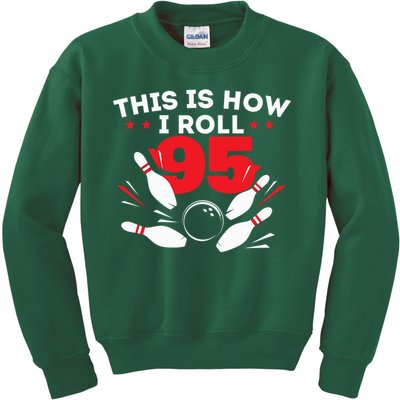 95th Birthday Bowling Lover 95 Years Old Bday Kids Sweatshirt