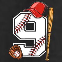 9th Birthday Baseball Big Number Nine 9 Year Old Boy Gir 7 Panel Mesh Trucker Snapback Hat